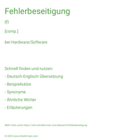 Fehlerbeseitigung