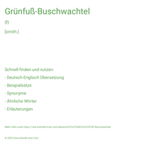 Grünfuß-Buschwachtel