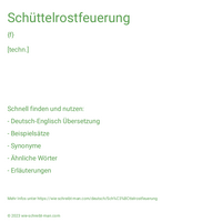 Schüttelrostfeuerung