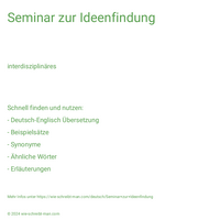 Seminar zur Ideenfindung