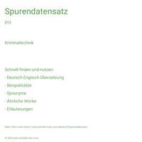 Spurendatensatz