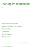 Störungsmanagement