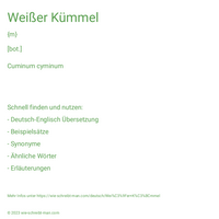 Weißer Kümmel