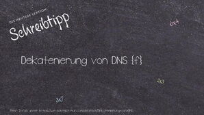 Wie schreibt man Dekatenierung von DNS? Bedeutung, Synonym, Antonym & Zitate.