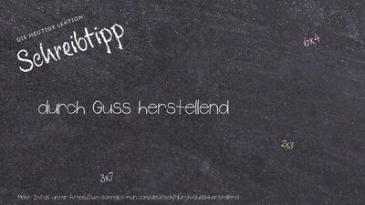 Schreibtipp durch Guss herstellend