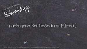 Wie schreibt man pathogene Keimbesiedlung? Bedeutung, Synonym, Antonym & Zitate.