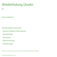 Wiederholung (Audio