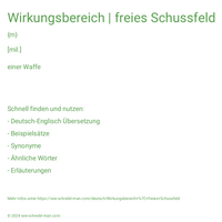 Wirkungsbereich | freies Schussfeld