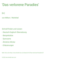 'Das verlorene Paradies'