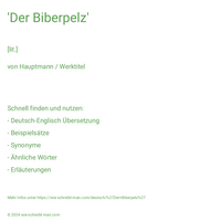 'Der Biberpelz'