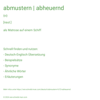 abmustern | abheuernd