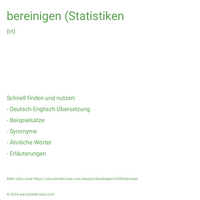 bereinigen (Statistiken