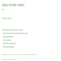 das Ende sein