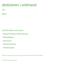 dedizieren | widmend