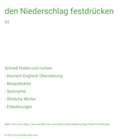 den Niederschlag festdrücken