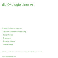 die Ökologie einer Art