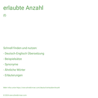 erlaubte Anzahl