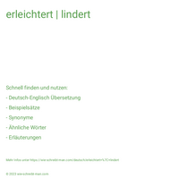 erleichtert | lindert