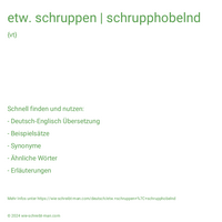 etw. schruppen | schrupphobelnd