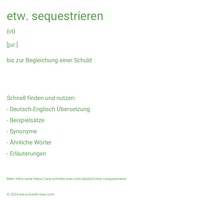 etw. sequestrieren