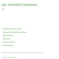 jdn. künstlich beatmen