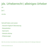 jds. Urheberrecht | alleiniges Urheberrecht