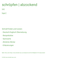 schröpfen | abzockend