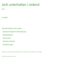 sich unterhalten | redend