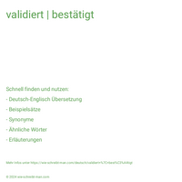 validiert | bestätigt