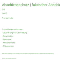 Abschiebeschutz | faktischer Abschiebeschutz