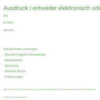 Ausdruck | entweder elektronisch oder in Papierform