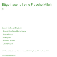 Bügelflasche | eine Flasche Milch