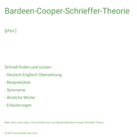 Bardeen-Cooper-Schrieffer-Theorie