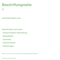 Beschriftungsseite