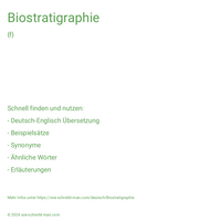 Biostratigraphie