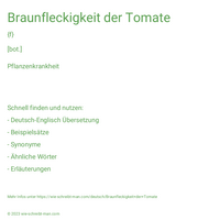 Braunfleckigkeit der Tomate