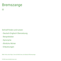 Bremszange