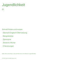 Jugendlichkeit