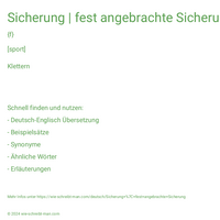 Sicherung | fest angebrachte Sicherung