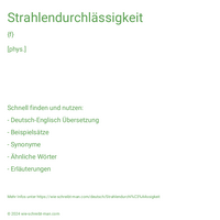 Strahlendurchlässigkeit