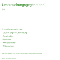 Untersuchungsgegenstand