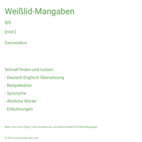 Weißlid-Mangaben