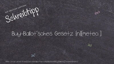 Schreibtipp Buy-Ballot'sches Gesetz