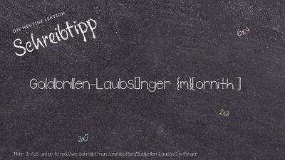 Schreibtipp Goldbrillen-Laubsänger