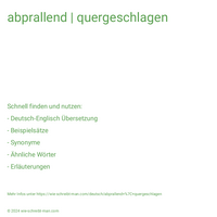 abprallend | quergeschlagen