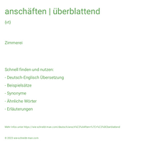 anschäften | überblattend