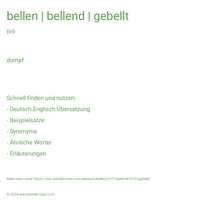 bellen | bellend | gebellt