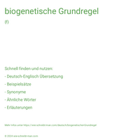 biogenetische Grundregel