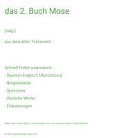 das 2. Buch Mose