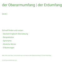 der Oberarmumfang | der Erdumfang